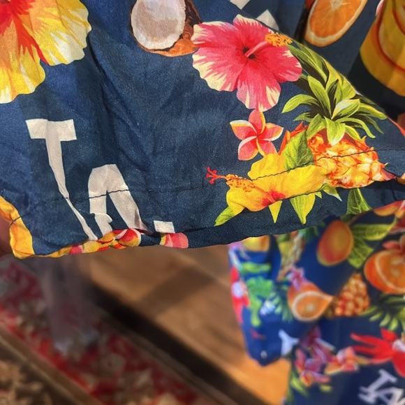 Dodgers Hawaiian shirt blue fruits floral size 3XL - Picture 5 of 8